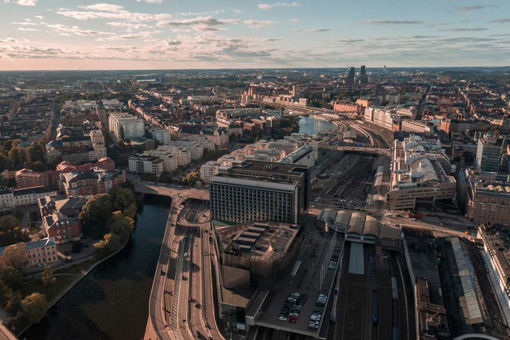 Överblicksbild över Stockholm
